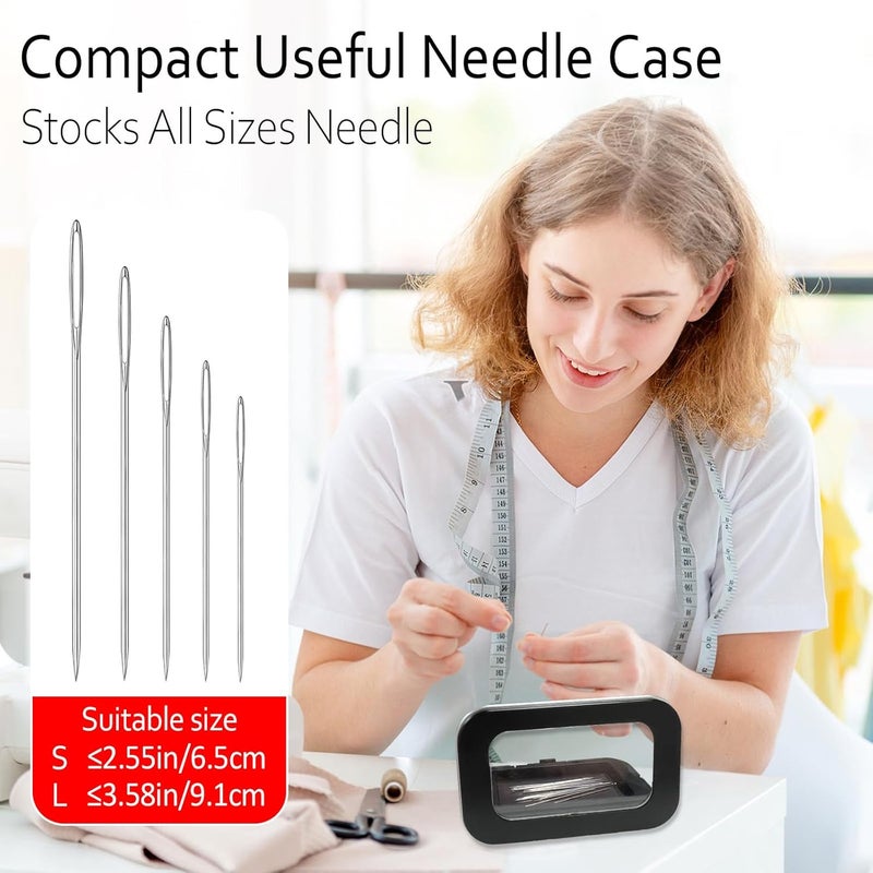 FJW Store Magnetic Needle Holder Case with Clear Acrylic Lid - Strong Sewing Pin Storage Case - Secure & Visible Needle Keeper for Sewing, Quilting, Crafts Small - Image 3